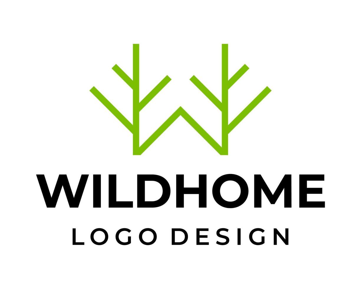 selvaggio casa foresta natura logo design. vettore