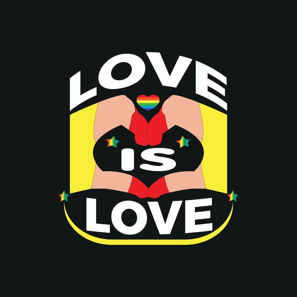 amore è amore orgoglio mese magliette disegno, manifesto, Stampa, cartolina e altro usi vettore