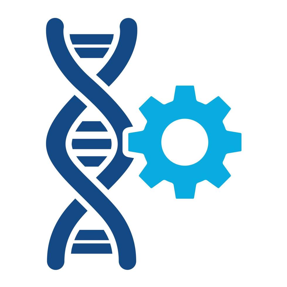 genetico ingegneria glifo Due colore icona vettore