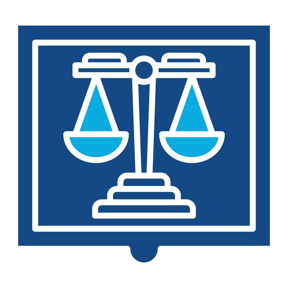 icona a due colori del glifo della legge vettore