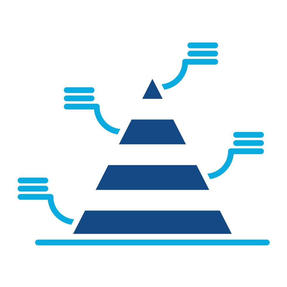 di base piramide glifo Due colore icona vettore