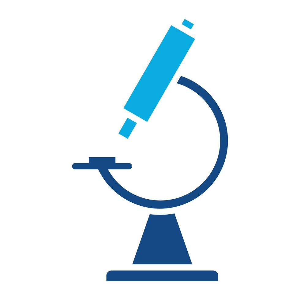 icona a due colori del glifo del microscopio vettore