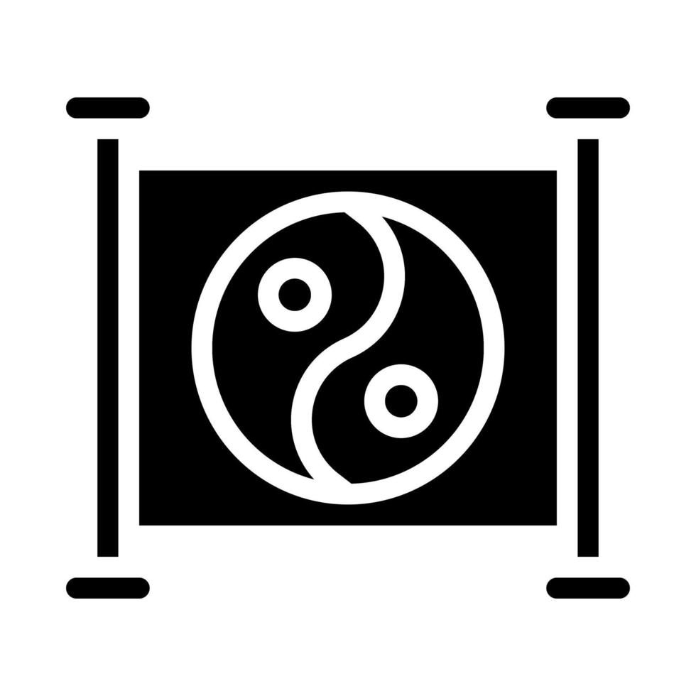 yin e yang solido icona stile Cinese nuovo anno illustrazione vettore Perfetto.