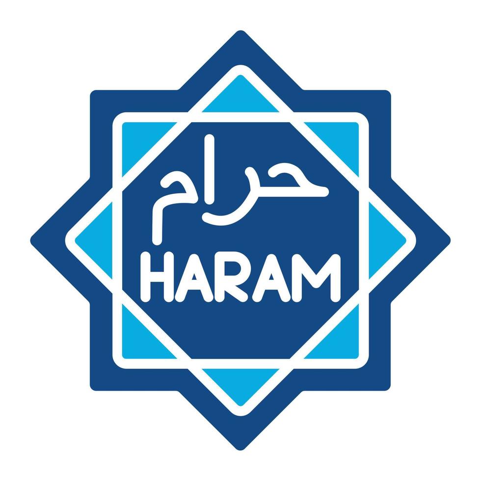 haram glifo Due colore icona vettore