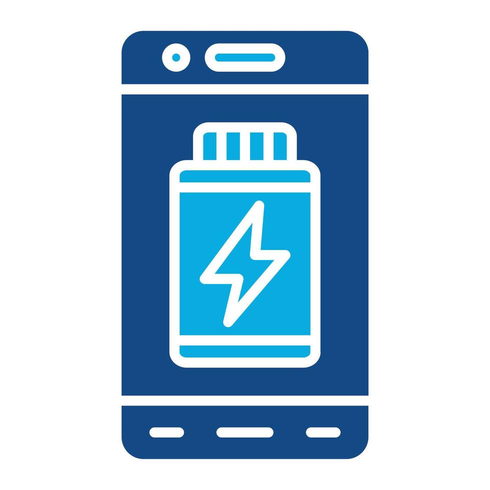 mobile batteria glifo Due colore icona vettore