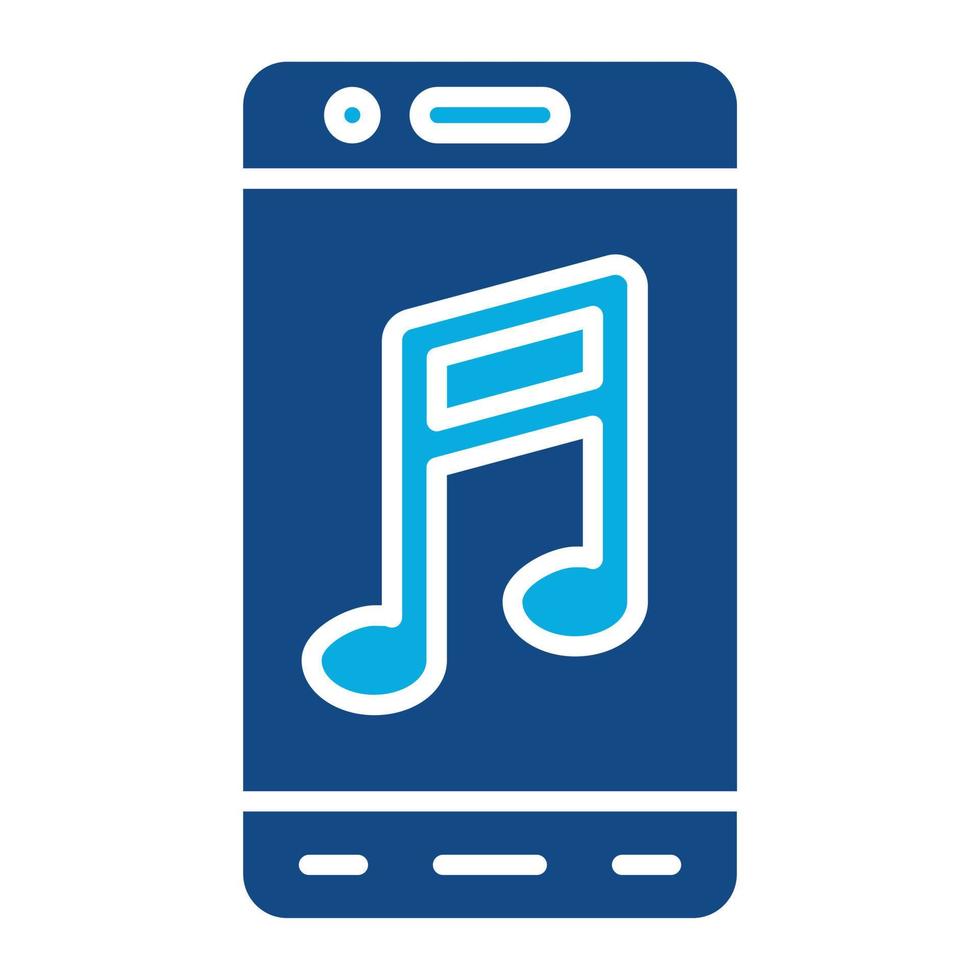 mobile musica App glifo Due colore icona vettore