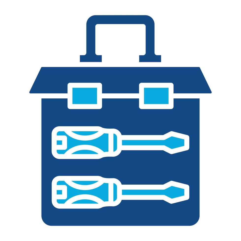 icona a due colori del glifo della cassetta degli attrezzi vettore