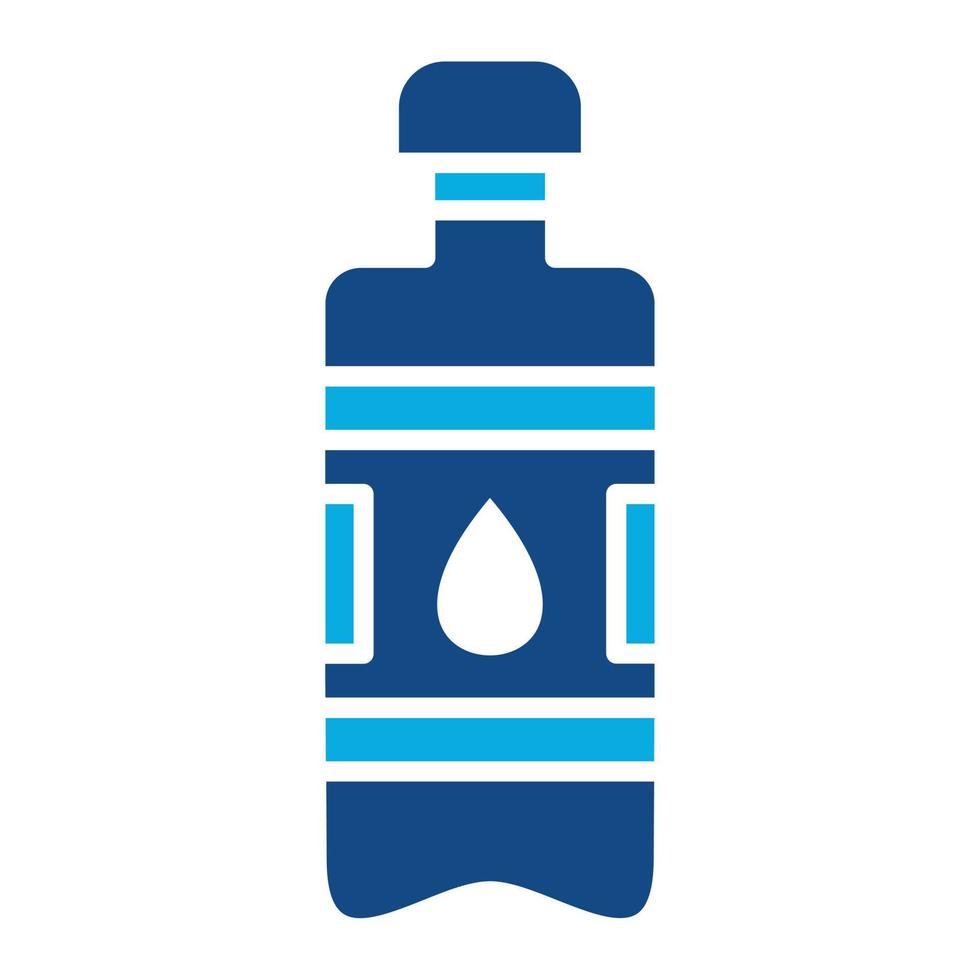 icona a due colori del glifo della bottiglia d'acqua vettore