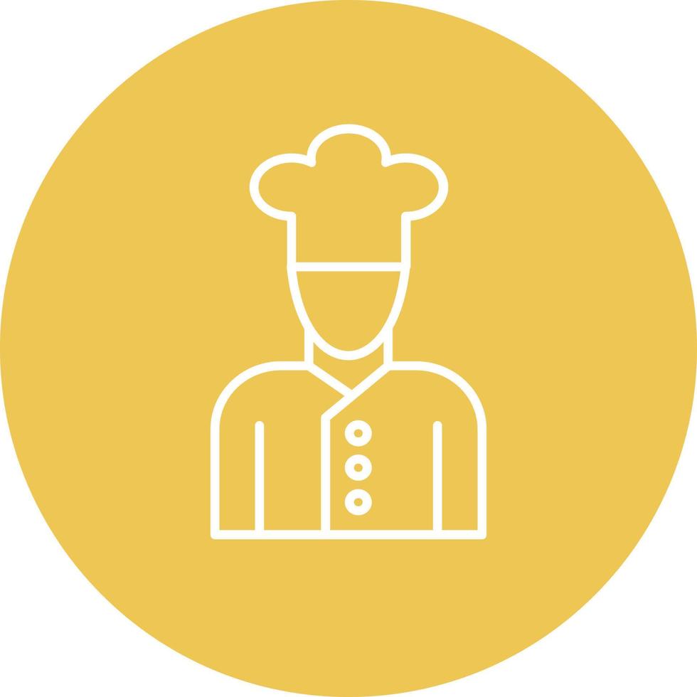 icona dello sfondo del cerchio della linea dello chef vettore