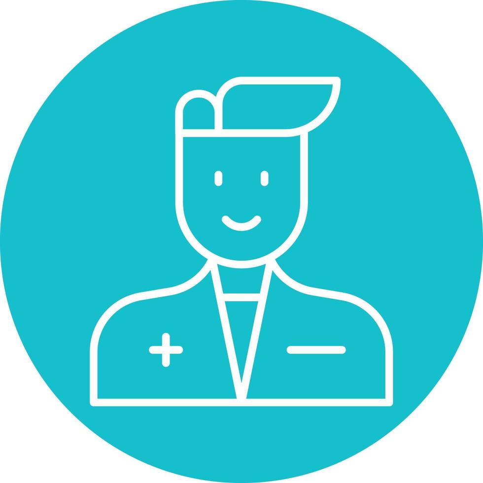 infermiera maschio linea cerchio sfondo icona vettore