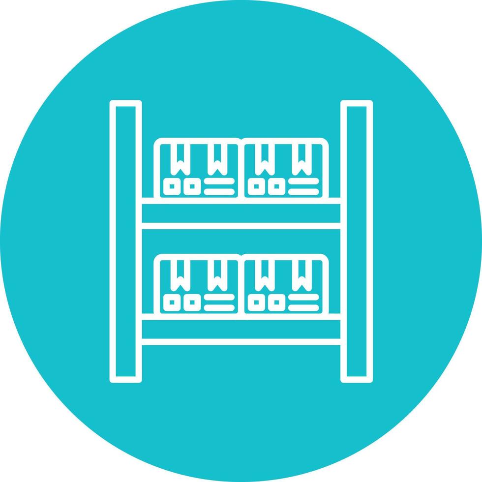 pacchetto scaffali linea cerchio sfondo icona vettore
