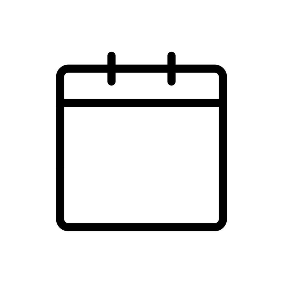 calendario linea icona isolato su bianca sfondo. nero piatto magro icona su moderno schema stile. lineare simbolo e modificabile ictus. semplice e pixel Perfetto ictus vettore illustrazione.