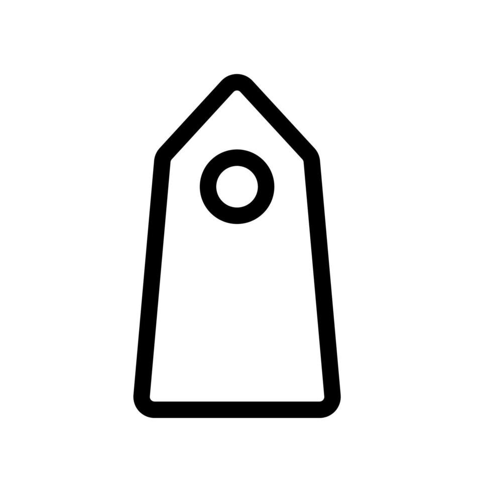 prezzo etichetta linea icona isolato su bianca sfondo. nero piatto magro icona su moderno schema stile. lineare simbolo e modificabile ictus. semplice e pixel Perfetto ictus vettore illustrazione.