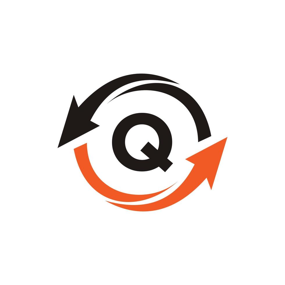 lettera q finanziario logo concetto con finanziario crescita freccia simbolo vettore