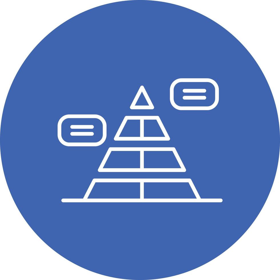 icona della priorità bassa del cerchio della linea della piramide vettore
