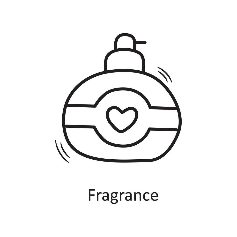 fragranza vettore schema mano disegnare icona design illustrazione. San Valentino simbolo su bianca sfondo eps 10 file