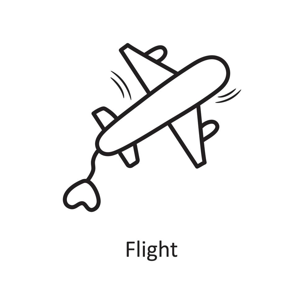 volo vettore schema mano disegnare icona design illustrazione. San Valentino simbolo su bianca sfondo eps 10 file