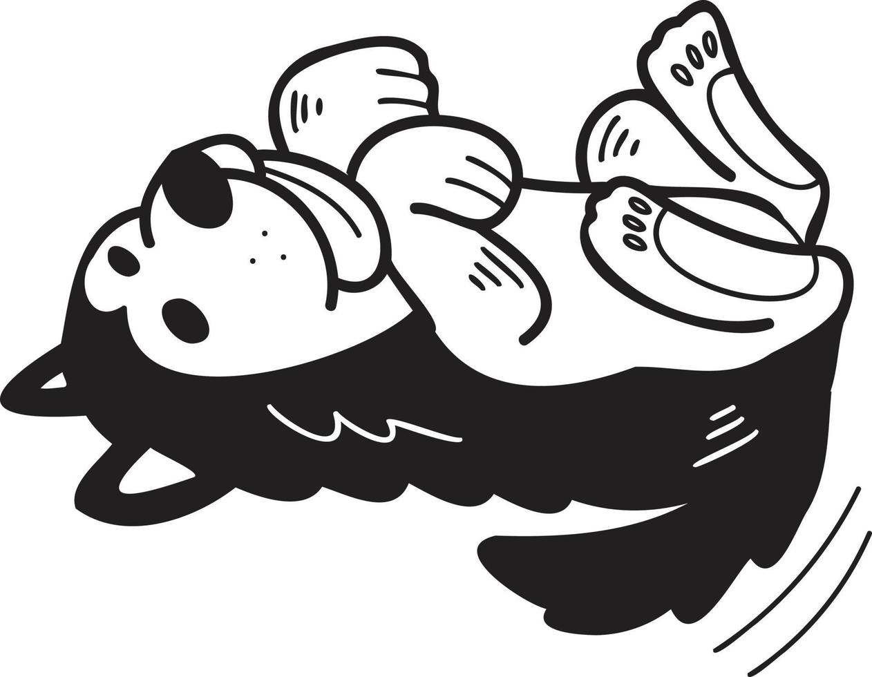 mano disegnato addormentato rauco cane illustrazione nel scarabocchio stile vettore