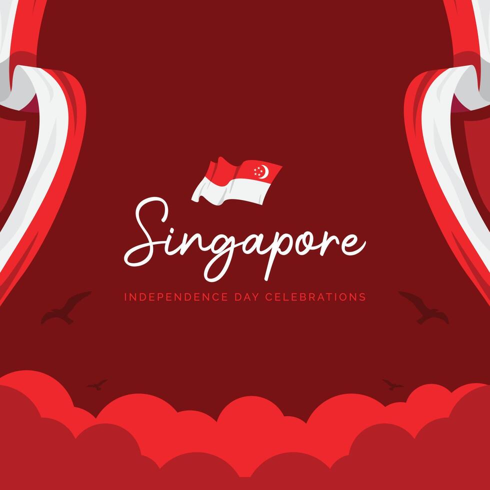 Singapore indipendenza giorno bandiera design modello vettore