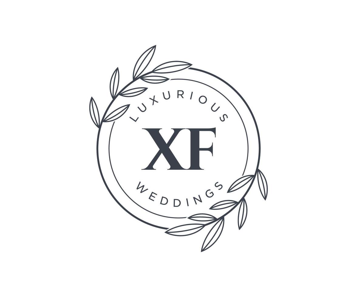 xf iniziali lettera nozze monogramma loghi modello, mano disegnato moderno minimalista e floreale modelli per invito carte, Salva il Data, elegante identità. vettore