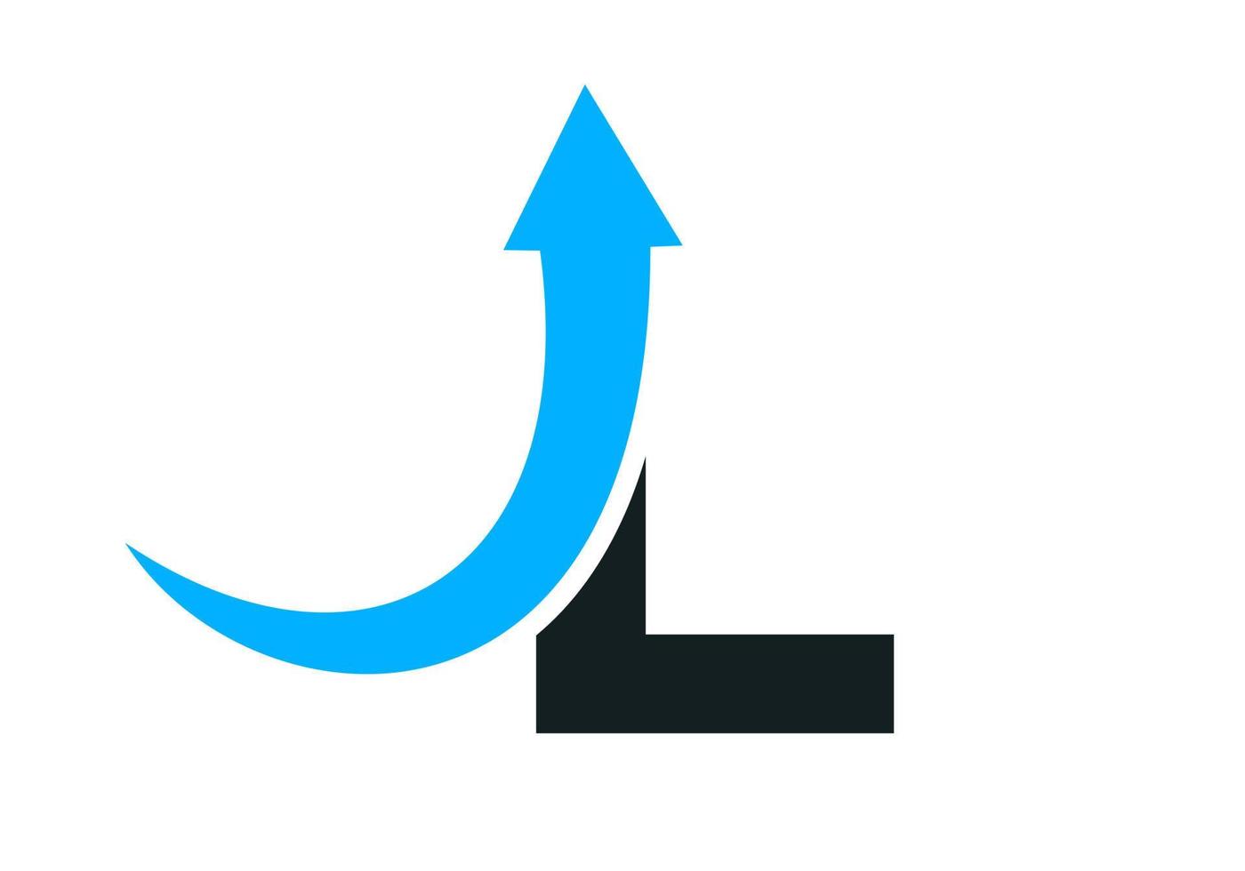 lettera l finanziario logo modello con marketing crescita freccia vettore