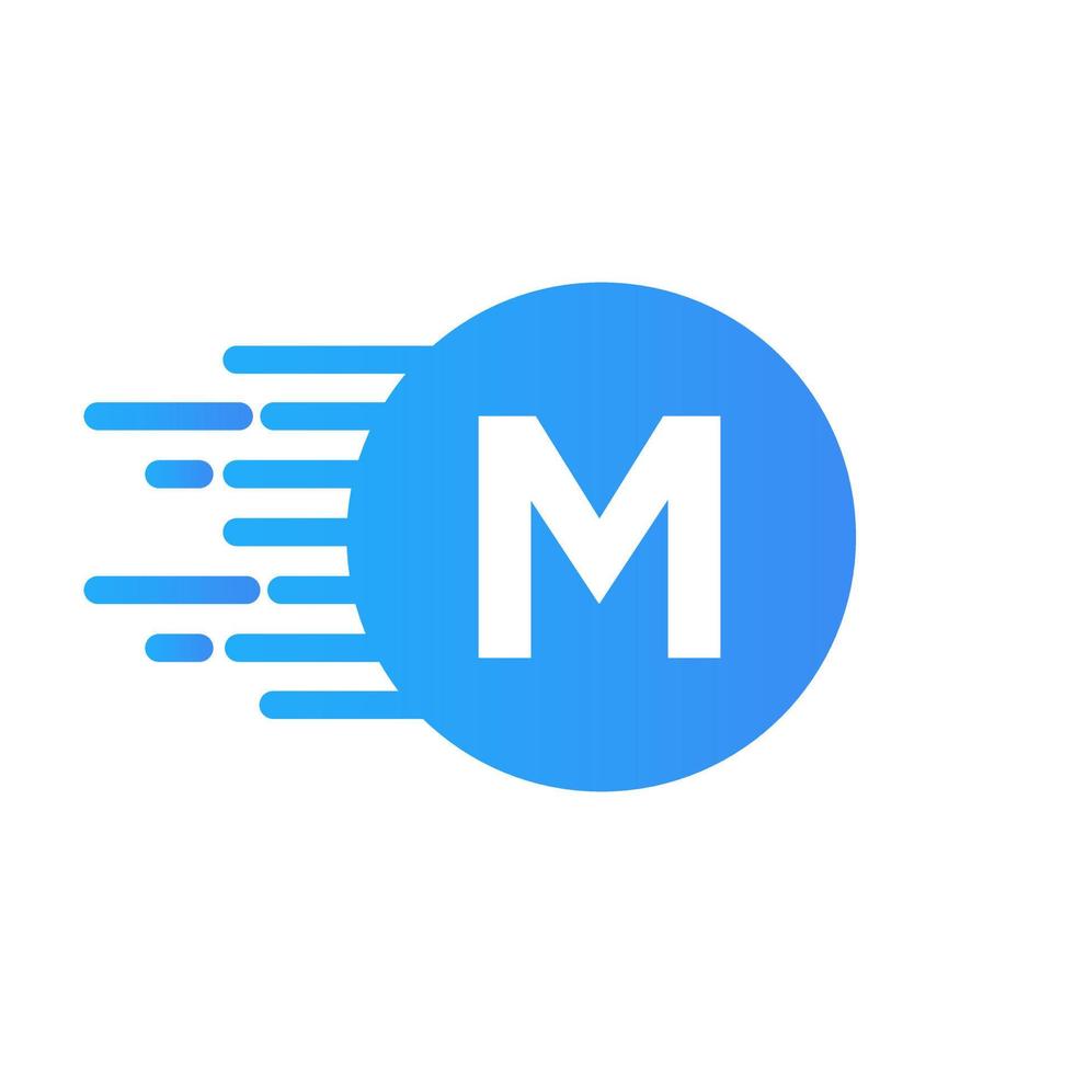 lettera m logo design vettore con puntini vettore modello