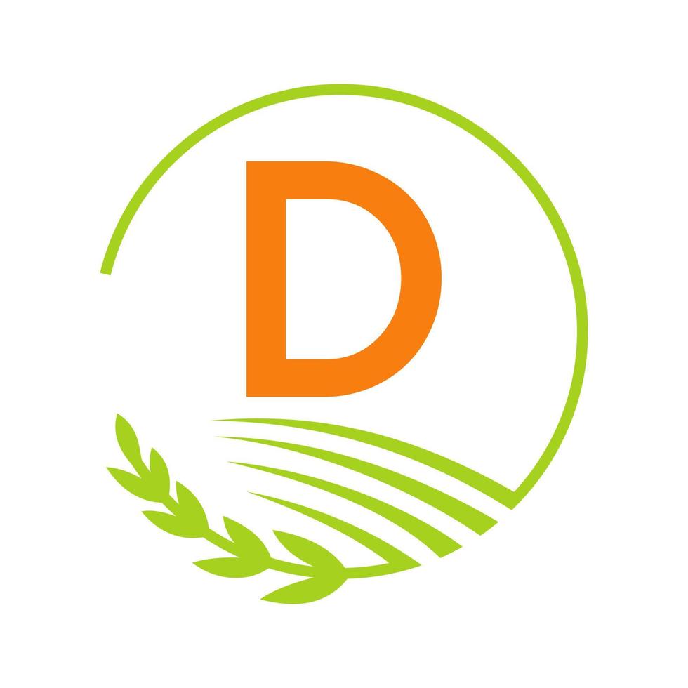 agricoltura logo lettera d concetto vettore