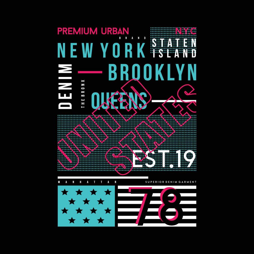 brooklyn regine nuovo York città unito stati testo telaio grafico tipografia vettore Stampa