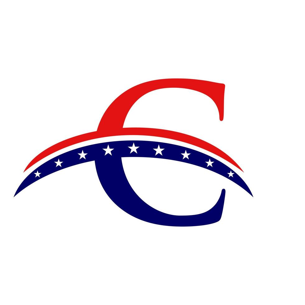 iniziale lettera c americano logo. Stati Uniti d'America americano logo vettore