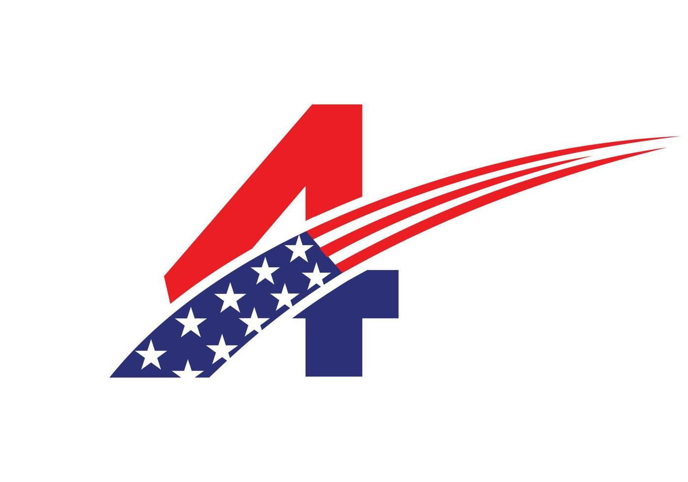 iniziale lettera 4 americano logo. Stati Uniti d'America americano logo vettore