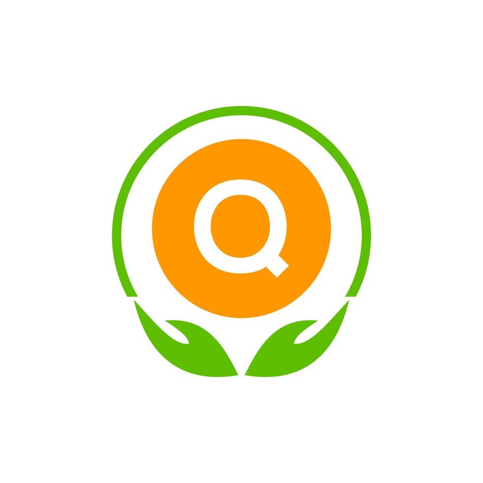 lettera q assistenza sanitaria logo medico farmacia simbolo. Salute, beneficenza logo modello vettore