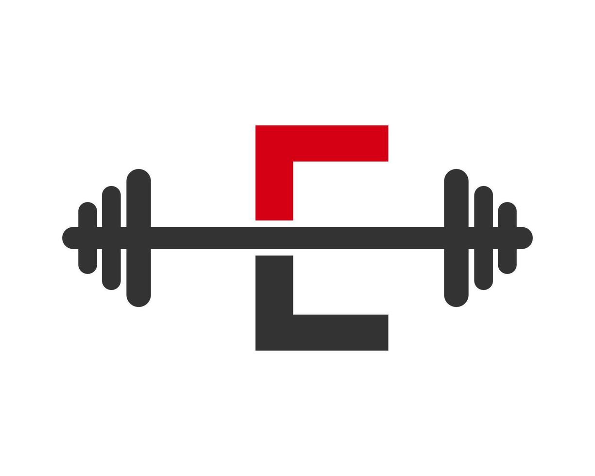 fitness Palestra logo su lettera e cartello vettore