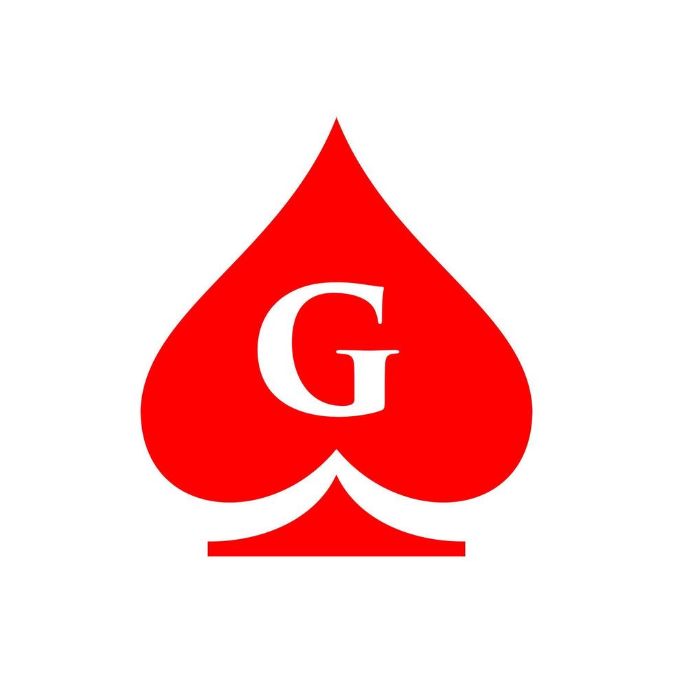lettera g casinò logo. poker casinò vegas logo modello vettore