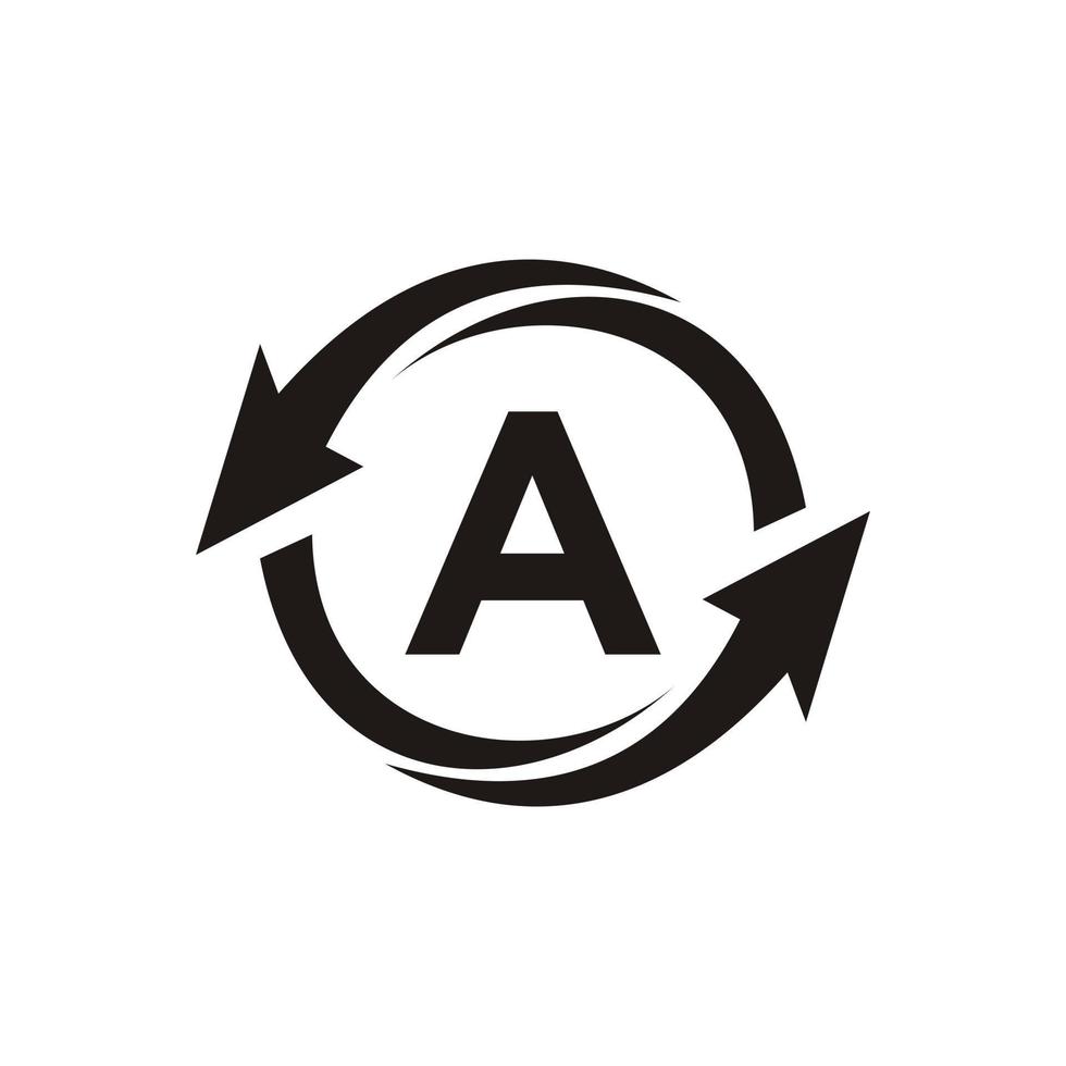 lettera un' finanziario logo concetto con finanziario crescita freccia simbolo vettore