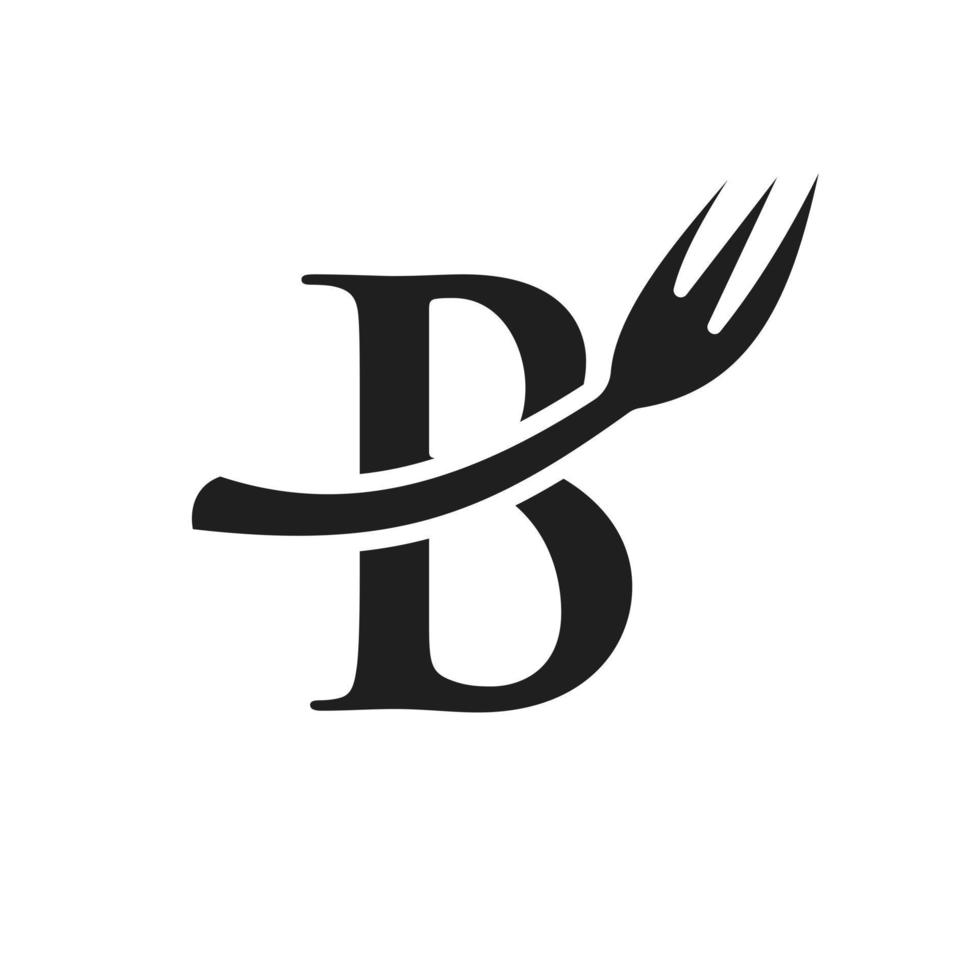 lettera B ristorante logo cartello design vettore