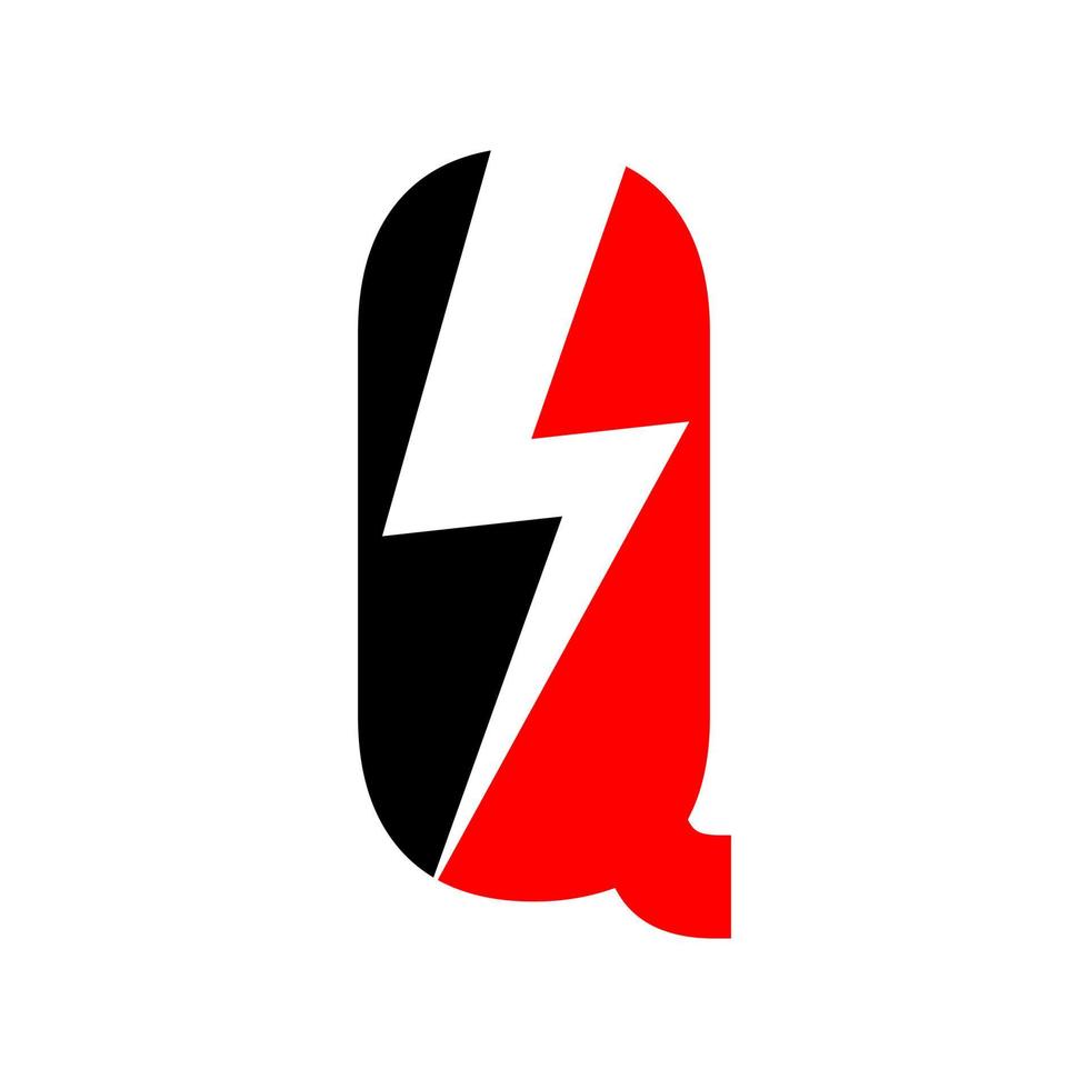 lettera q energia logo. energia logo design con illuminazione tuono bullone modello vettore