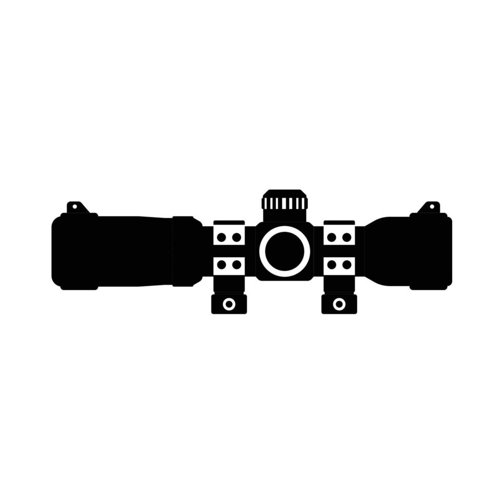 tattico scopo silhouette. nero e bianca icona design elemento su isolato bianca sfondo vettore