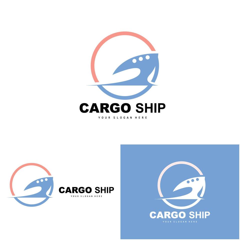 carico nave logo, veloce carico nave vettore, barca a vela, design per nave produzione azienda, corso d'acqua andare in barca, marino veicoli, trasporto, la logistica vettore