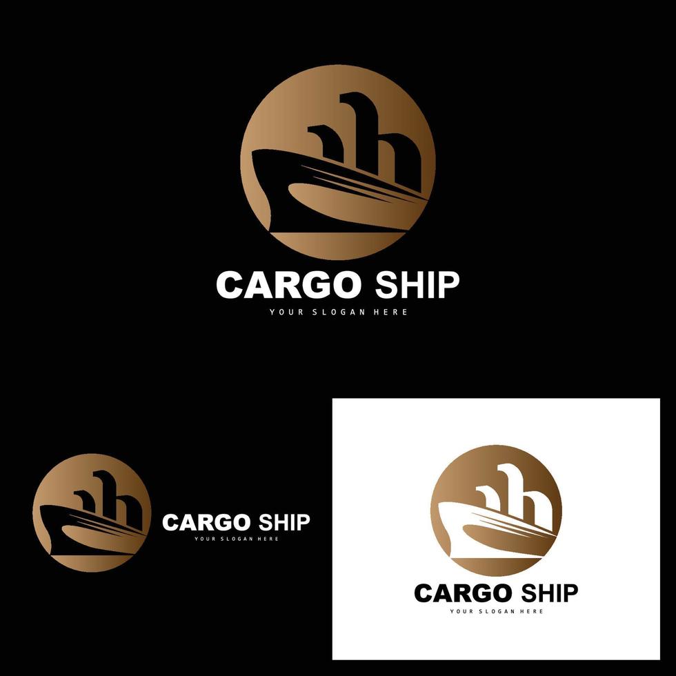 carico nave logo, veloce carico nave vettore, barca a vela, design per nave produzione azienda, corso d'acqua andare in barca, marino veicoli, trasporto, la logistica vettore