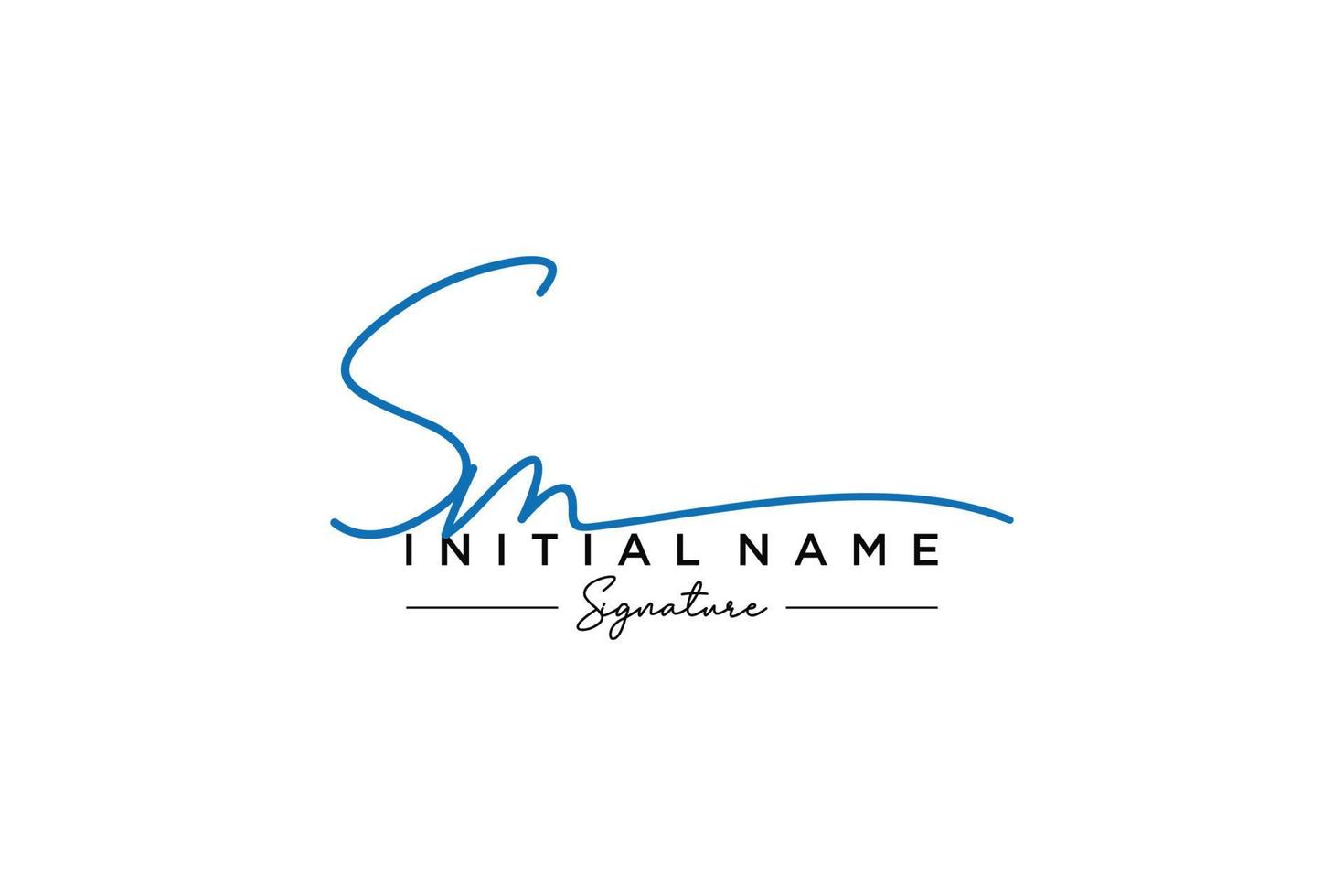 iniziale sm firma logo modello vettore. mano disegnato calligrafia lettering vettore illustrazione.