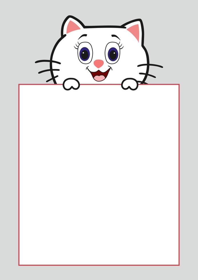 carino gatto Tenere lavagna animale cartone animato concetto isolato vettore