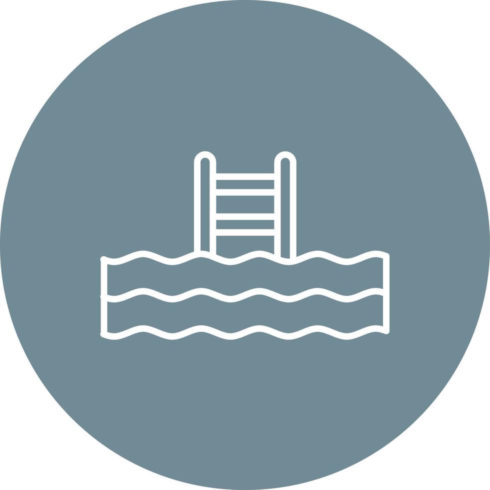 icona di sfondo del cerchio della linea della piscina vettore