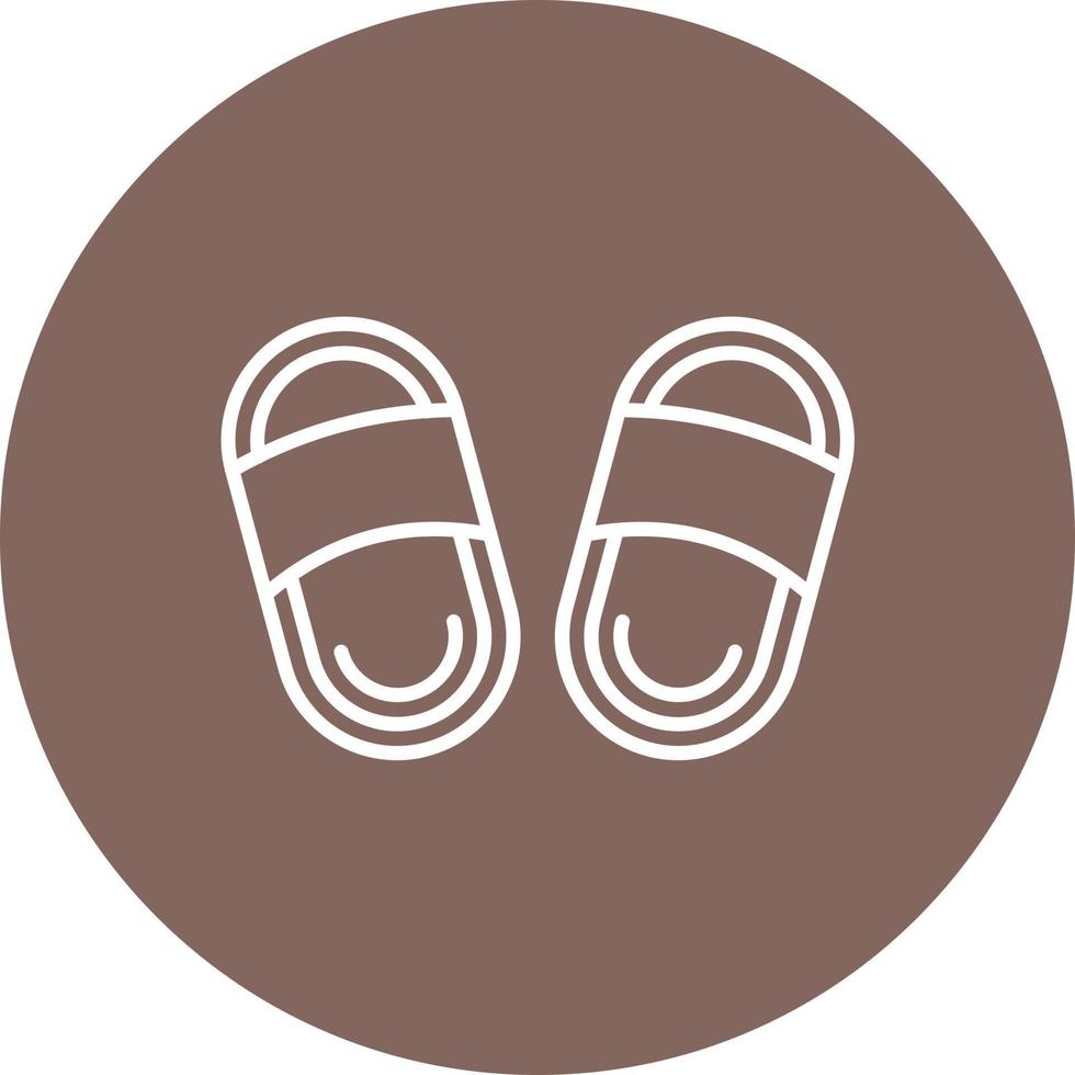 icona di sfondo del cerchio della linea delle pantofole vettore
