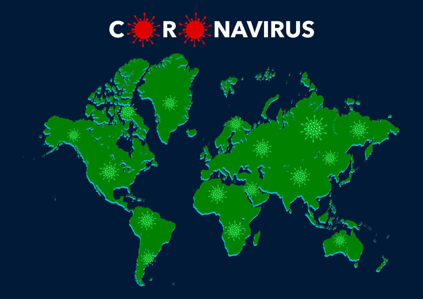 coronavirus globale diffusione scoppio sfondo design. In tutto il mondo carta geografica. fermare omicron. vettore