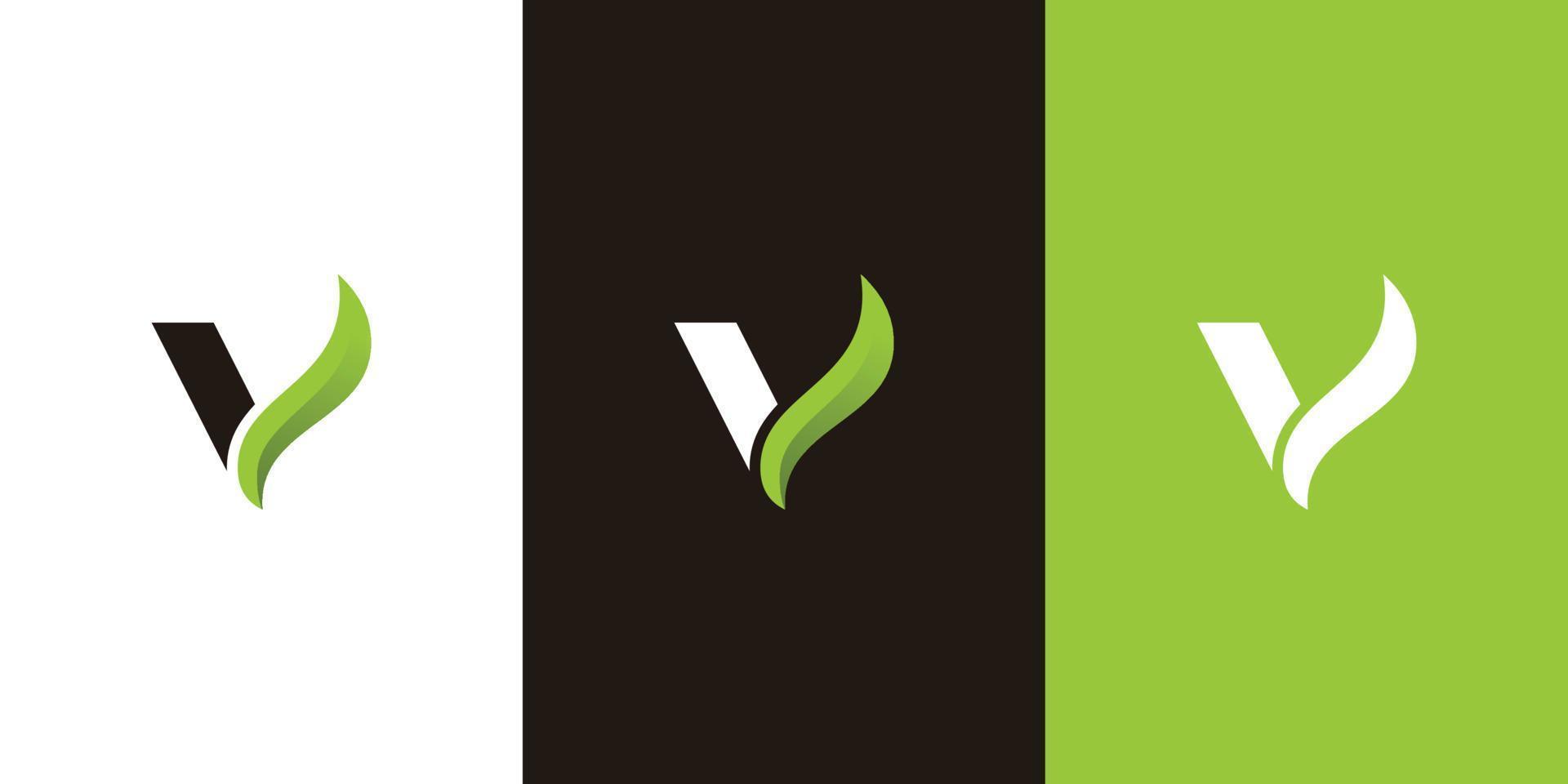 lettera v verde e nero con astratto biotecnologia logotipo, tecnologia vita vettore concetto