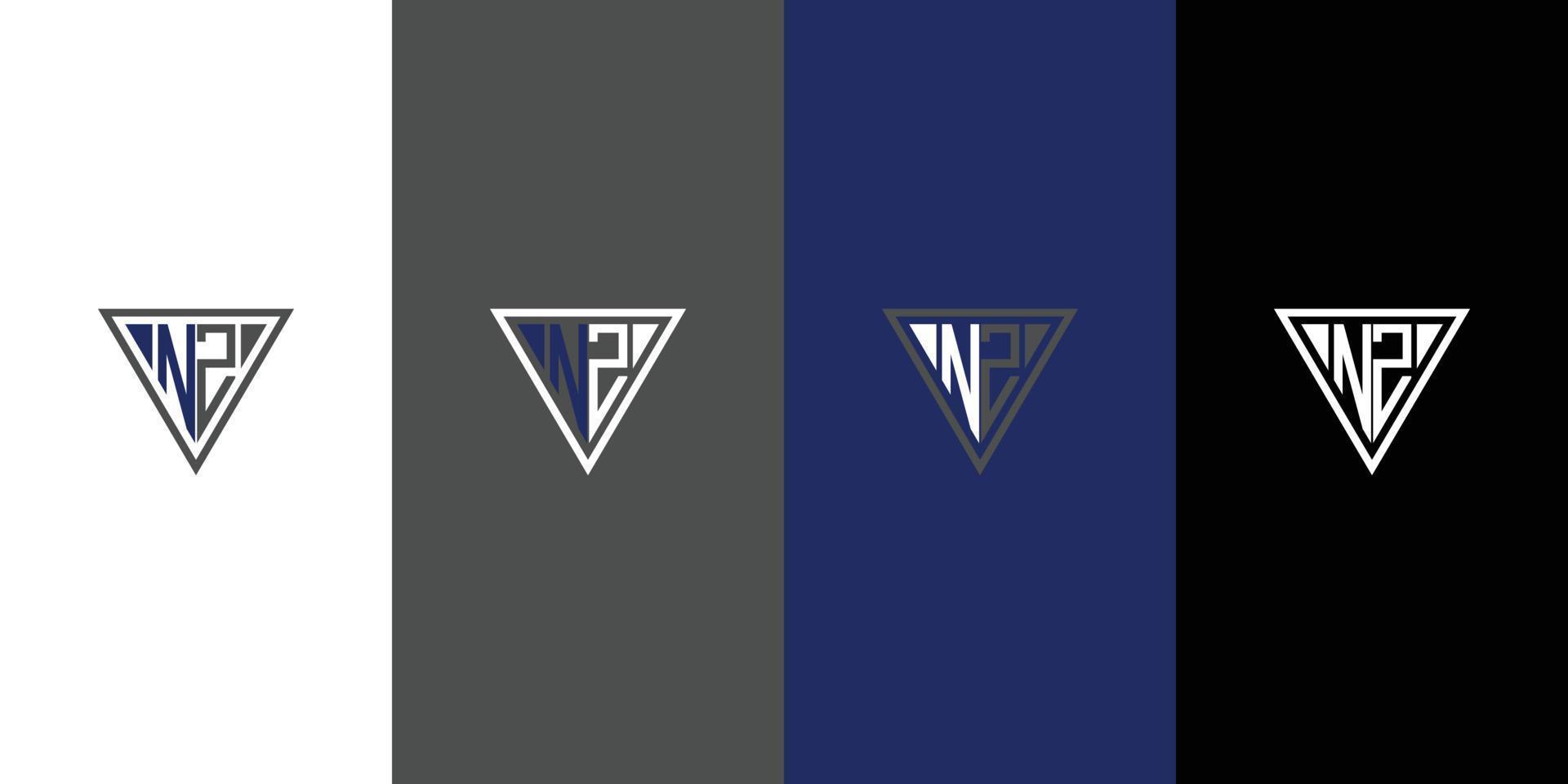 nz logo lettera monogramma con triangolo forma design modello vettore