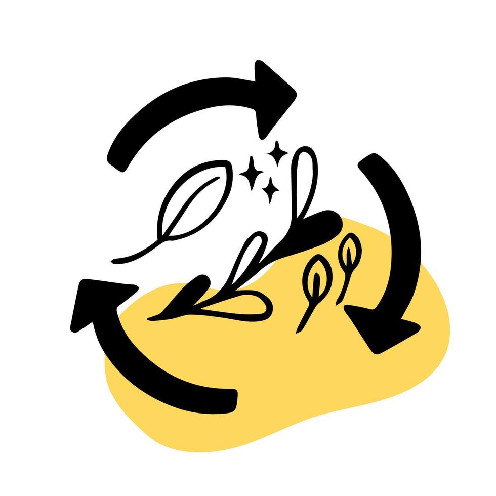 illustrazione di mano disegnato scarabocchio riciclare icona vettore