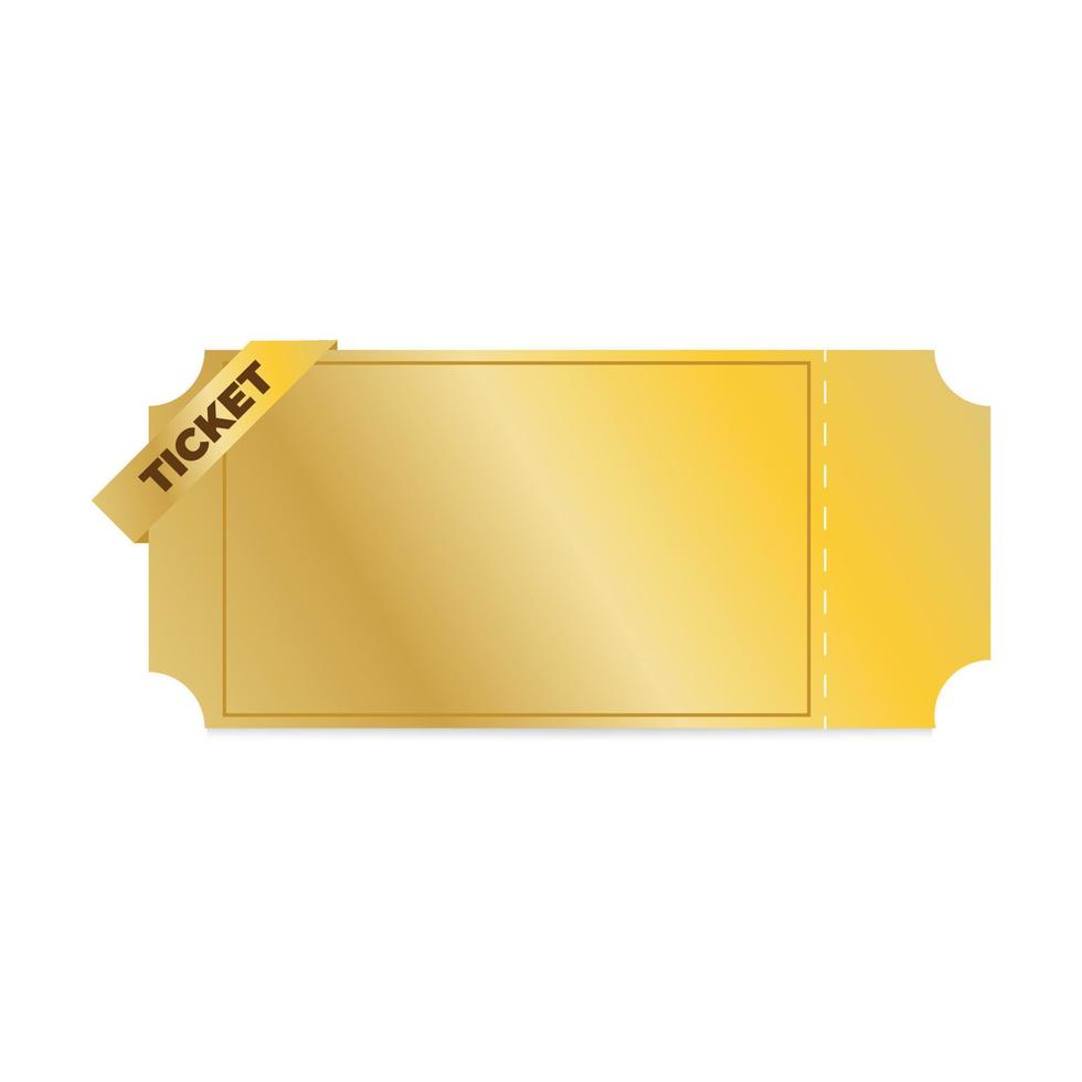biglietto vuoto d'oro buono modello voucher; tagliando vettore illustrazione