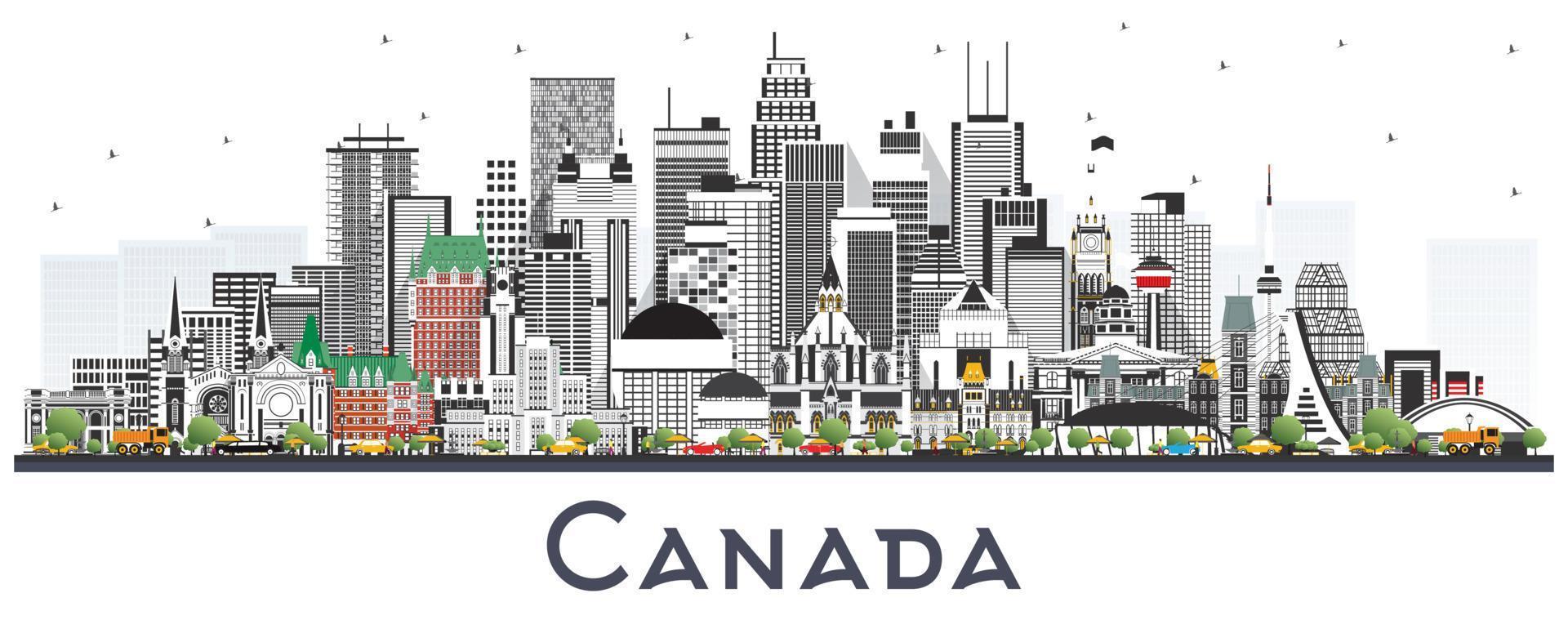 Canada città orizzonte con grigio edifici isolato su bianca. vettore
