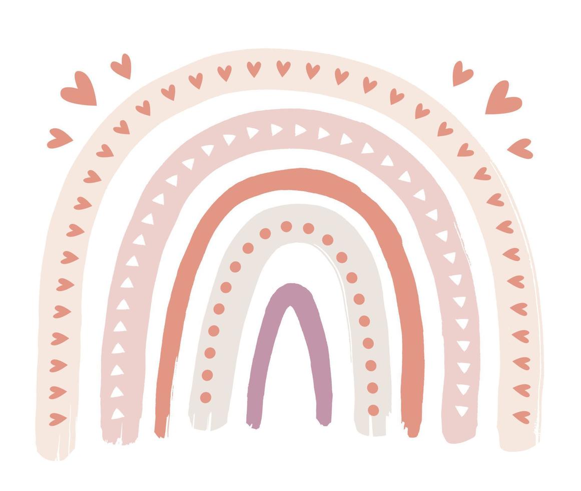 scandinavo boho asilo arcobaleno Stampa per stanza dei giochi con neutro Genere colori. vettore